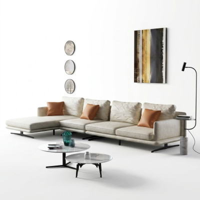Wohnlandschaft Ecksofa L-Form Sessel Deko Set Garnitur Modern Sofa Leder