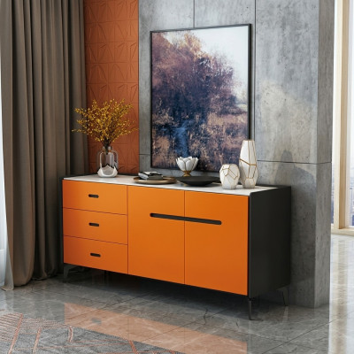 Italský styl nábytek Vysoký komoda Designér skříň Skříně Oranžový
