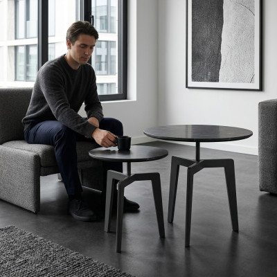 Set 2x Deko Couchtisch Kaffeetisch Beistelltisch Designer Wohnzimmertisch
