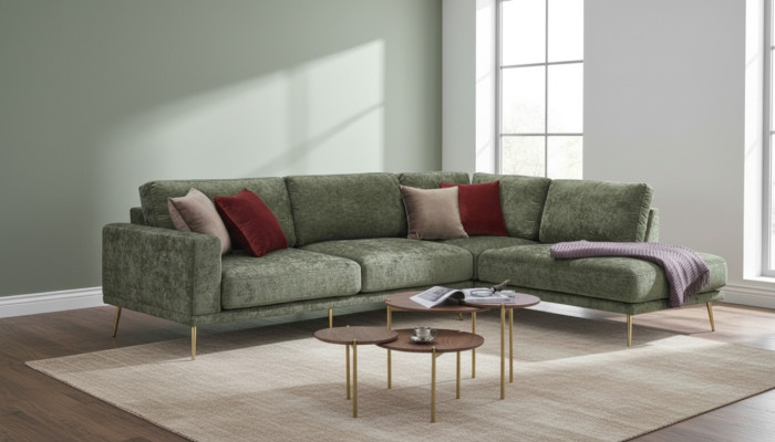 Design Stoff L-Form Couch Wohnlandschaft Ecksofa Garnitur Modernes Sofa Polster
