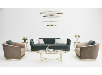 Dizajnová sedací souprava sofa 3+1+1 křesla pohovka čalouněná sestava Nový