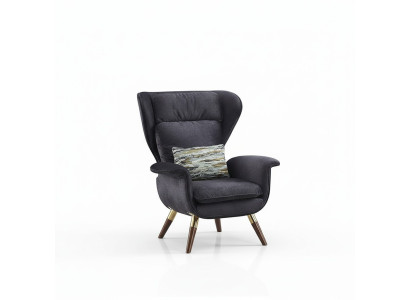 Křeslo Design Pohovka Sofa Sedadlo Luxus Ušák Sedět Relax Kožená Relaxační Kavárna Klub Tapicerie