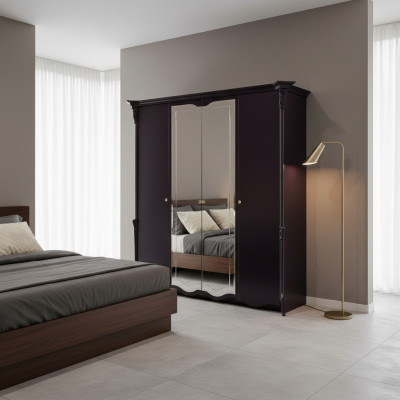 Nádherná skříň s ​​zrcadlovými dveřmi v elegantním italském designu