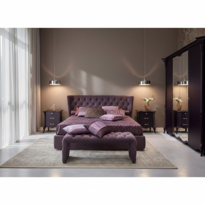 Bett Polster Design Luxus Doppel Hotel Betten Schlaf Zimmer Luxus Lila