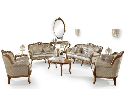 Italienische Möbel Sofa Garnitur Gruppe Klassische Sitz Massivholz