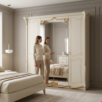 Kleider Schrank Kleiderschränke Design Spiegel Möbel Wohnen Möbel Holz Neu