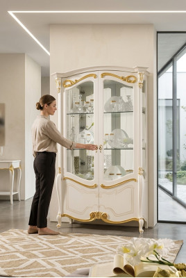 Elegantní vitrína skříň výloha obývací pokoj sklo Nový skleněný skříň skříně Nový