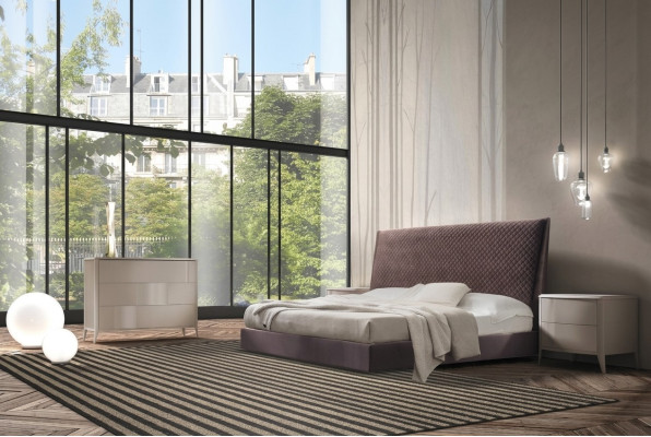 Bett + 2x Nachttisch 3 tlg. Schlafzimmer Set Design Modern Luxus Italy Möbel neu