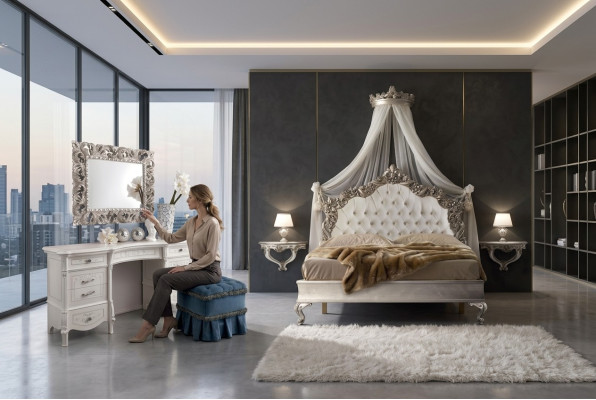Luxus Chesterfield postele Královská postel Palácový hotel Manželská postel Itálie