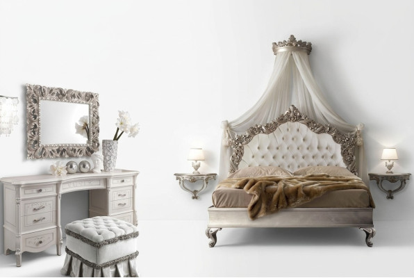 Postel + 2x noční stolek 3ks. Ložnice sady Design Moderní Luxus Chesterfield