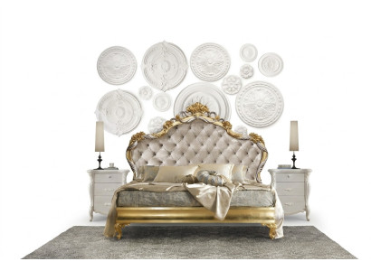 3 tlg. Schlafzimmer Set Bett 2x Nachttisch Konsole Betten Doppel Hotel Polster