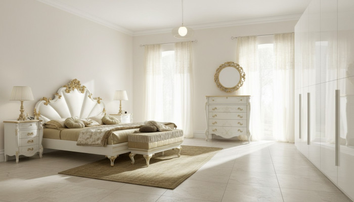 3 tlg. Schlafzimmer Set Bett 2x Nachttisch Hotel Konsole Betten Doppel Polster