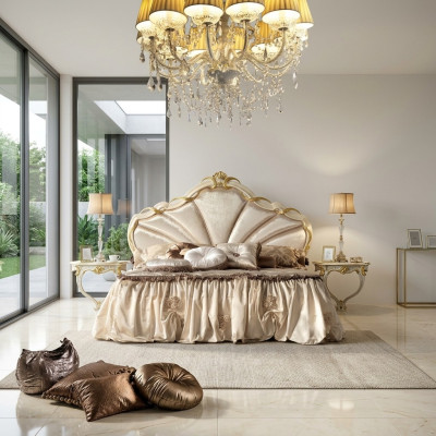 Design Schlafzimmer 3tlg. Bett 2x Nachttisch Klassischer Luxus Betten Set Möbel