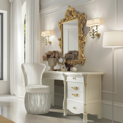 Schminktisch Spiegel Hocker Anrichte Schlafzimmer Kommode Barock Rokoko 3tlg neu
