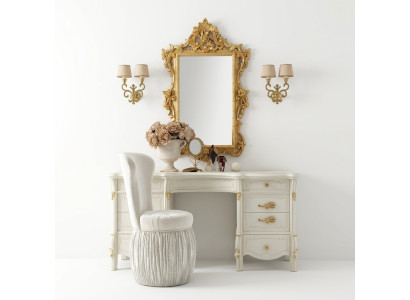 Klassischer Schminktisch mit Spiegel Luxus Konsole Kommode Schlafzimmer Barock