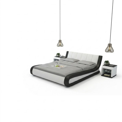 Bett Lederbett Polsterbett Moderne Doppel Schlafzimmer Ehebett Betten