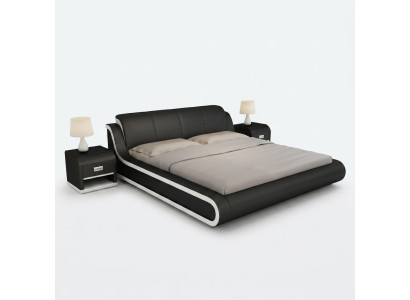 Lederbett Design Doppelbett Betten Bett Leder Polster Schlafzimmer Ehe