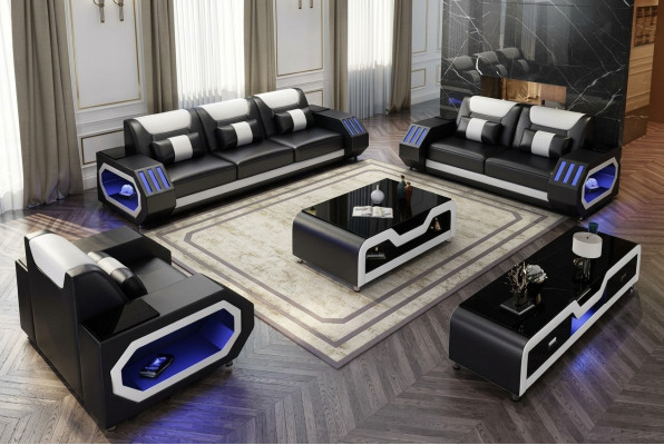 Sofa set 3+2+1 sezení konferenční stolek skříň nábytek design moderní