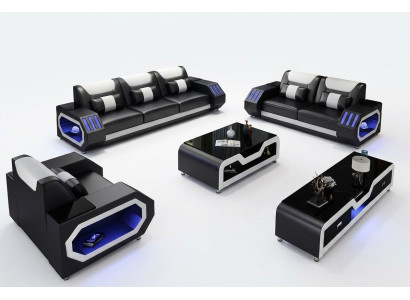 Sofa set 3+2+1 sezení konferenční stolek skříň nábytek design moderní