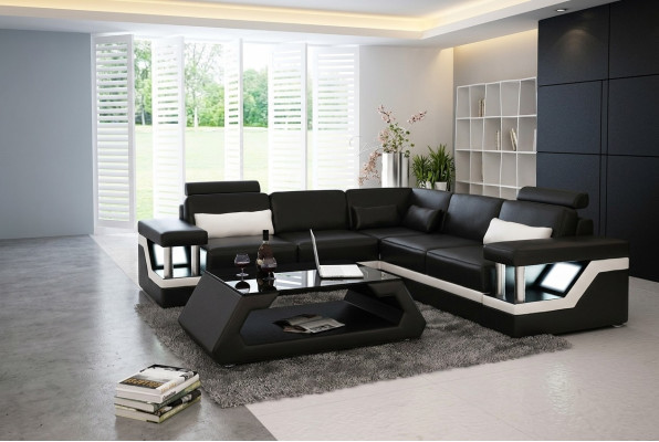 Eckgarnituren Leder Sofa Polster Sitzecke Designer Polsterecke Couch