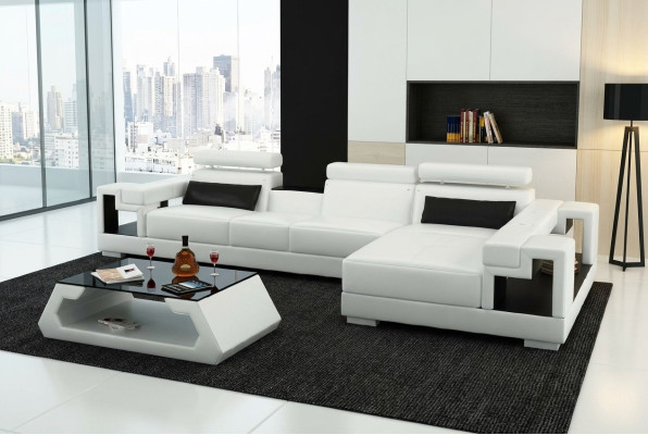 Ecksofa Ledersofa Wohnlandschaft L Form Sofa Couch Polster Sitz Ecke