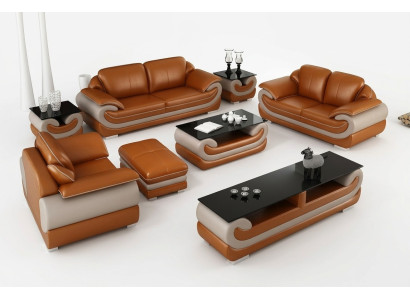 Ledersofa Couch Wohnlandschaft 3+2 Sitzer Garnitur Design Modern Sofa xlmoebel.de