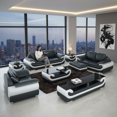 Sofagarnitur 3+2+1 Sitzer + Hocker Set Garnitur Polstersofa Couch
