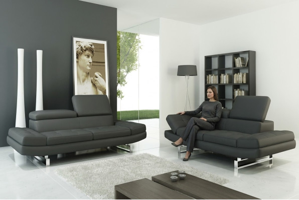 Ledersofa Couch Wohnlandschaft 3+2+1 Sitzer Garnitur Design Modern Sofa