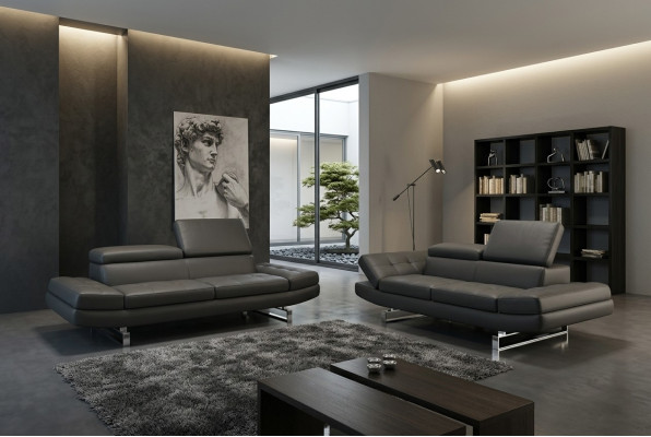 Ledersofa Couch Wohnlandschaft 3+2+1 Sitzer Garnitur Design Modern Sofa