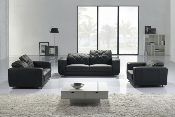 Ledersofa Sofagarnitur 3+2+1 Sitzer Set Garnitur Deko Polstersofa Couch