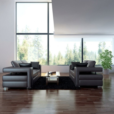 Modern Sofa Ledersofa Couch Wohnlandschaft 3+2+1 Sitz Garnitur Design