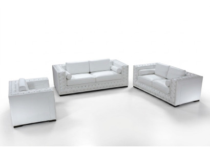 Ledersofa Couch Wohnlandschaft 3+2+1 Sitzer Sofa Garnitur Design Dekor Neu