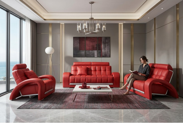 Sofagarnitur 3+2+1 Sitzer Set Design Sofas Polster Couchen Leder Modern