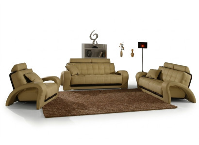 Ledersofa Wohnlandschaft 3+2 Sitzer Garnitur Design Modern Sofa Ledergarnitur