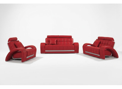 Ledersofa Couch Wohnlandschaft 3+1+1 Sitzer Garnitur Sofa Sofagarnitur