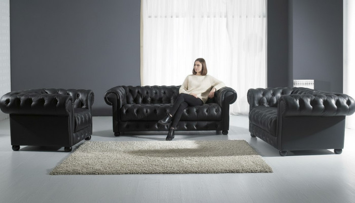 Chesterfield Sofa 2- místná čalouněná designová pohovka garnitur NOVÁ.