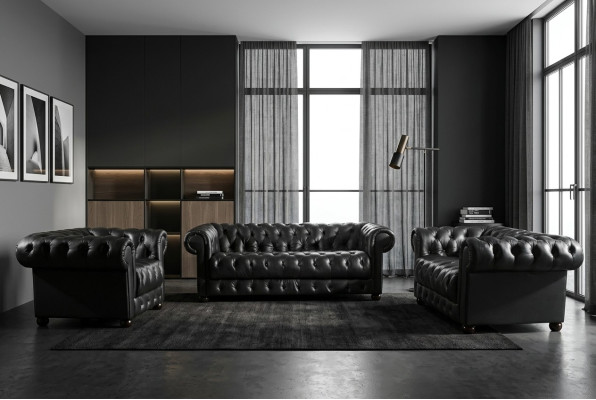 Chesterfield Sofa 2- místná čalouněná designová pohovka garnitur NOVÁ.