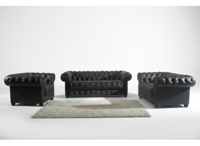Chesterfield Sofa 2- místná čalouněná designová pohovka garnitur NOVÁ.