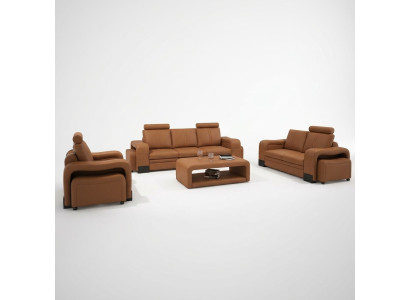 Ledersofa Sofagarnitur 3+2+1 Sitzer Deko Set Garnitur Polstersofa Couch
