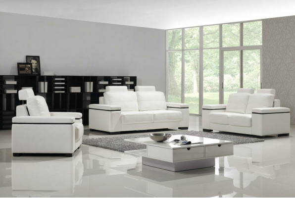 Sofa sestava 3+2+1 sedačky Design Pohovky Polstrová kůže Relaxační gauče