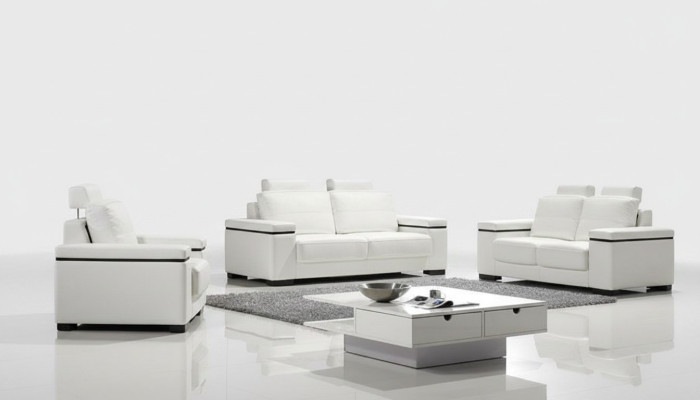 Sofa sestava 3+2+1 sedačky Design Pohovky Polstrová kůže Relaxační gauče