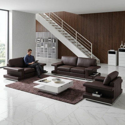 Ledersofa Wohnlandschaft 3+2+1 Sitz Garnitur Design Couch Modern Sofa