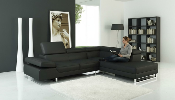 Ecksofa Ledersofa Wohnlandschaft L Form Sofa Couch Deko Polster Sitz Ecke