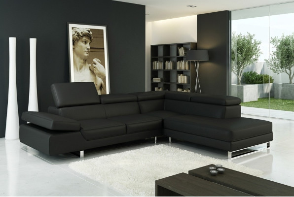 Ecksofa Ledersofa Wohnlandschaft L Form Sofa Couch Deko Polster Sitz Ecke