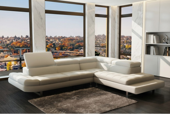 Modernes Ecksofa Ledersofa L Form Polster Designer Eckgarnitur