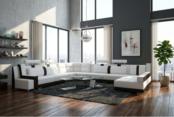Garnitur U Form Sofa Couch Polster Garnitur Wohnlandschaft Design   Souprava U-formát sedací soupravy pohovky polstrování design obývacího prostoru.