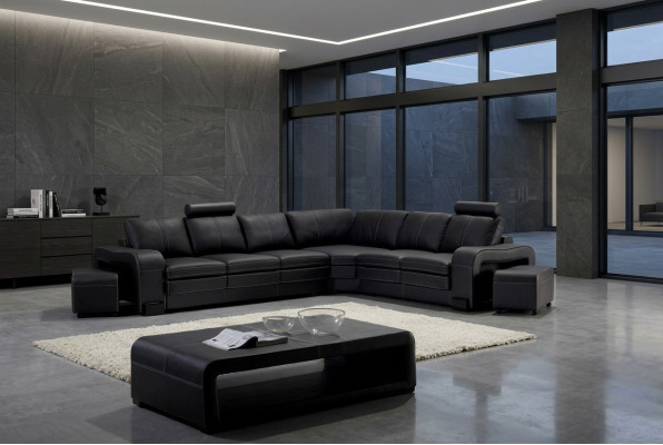 Sofa Set Sitzecke Polster Garnitur Wohnlandschaft Ecksofa Hocker