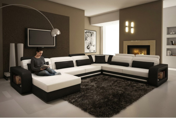 U Form Sofa Pohovka Křeslo Rohová Skládací Souprava Obývací Kout Látka Design