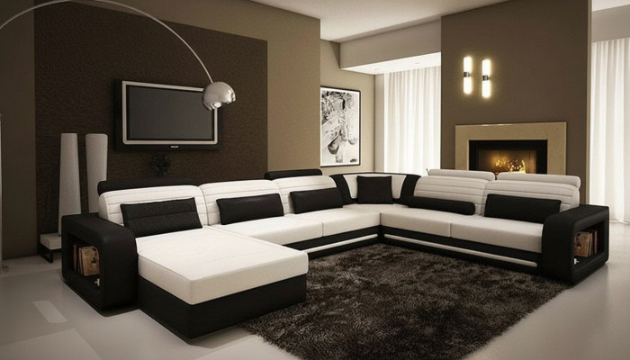 U Form Sofa Pohovka Křeslo Rohová Skládací Souprava Obývací Kout Látka Design