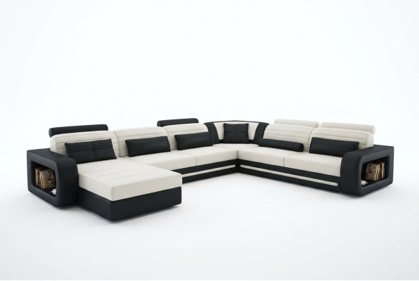 U Form Sofa Pohovka Křeslo Rohová Skládací Souprava Obývací Kout Látka Design